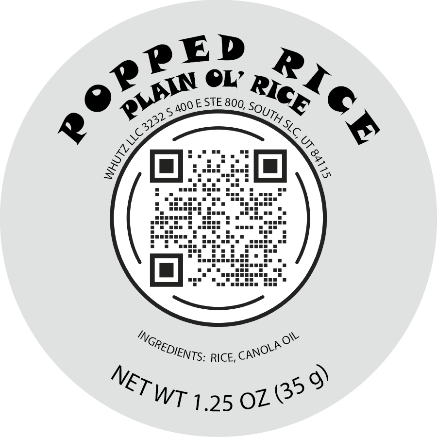 Popped Rice Snack:  "Plain Ol' Rice" (16 COUNT)