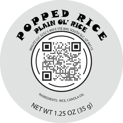 Popped Rice Snack:  "Plain Ol' Rice" (16 COUNT)