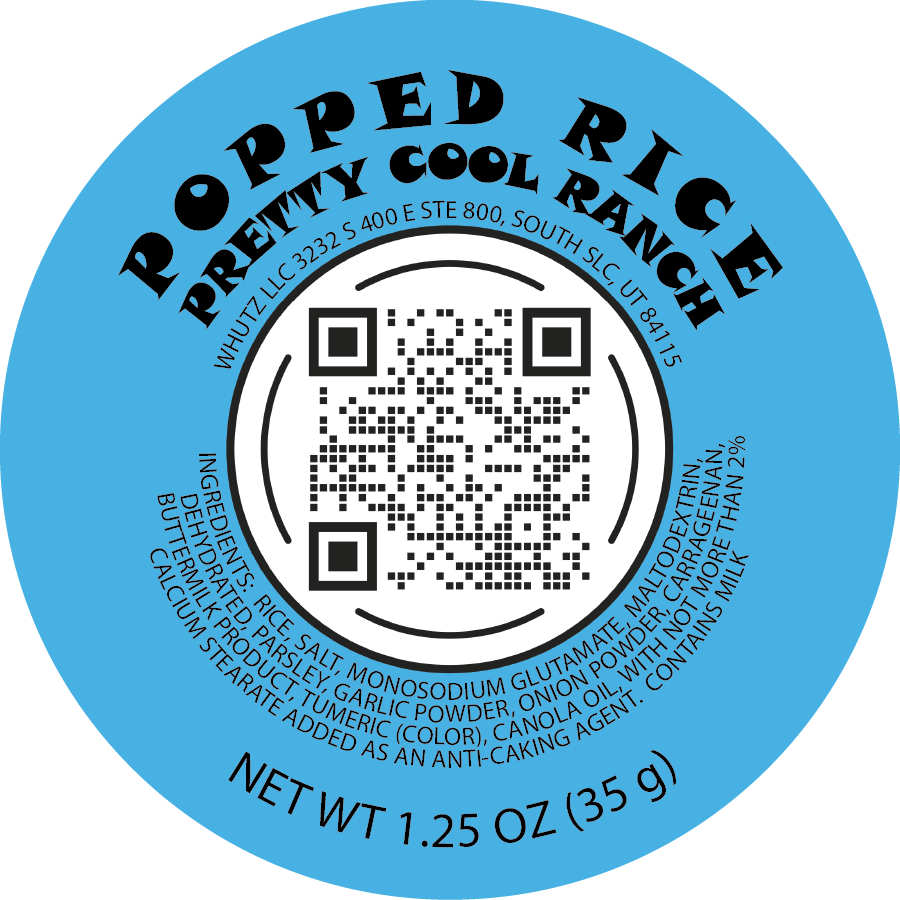 Popped Rice Snack:  "Pretty Cool Ranch" (16 COUNT)