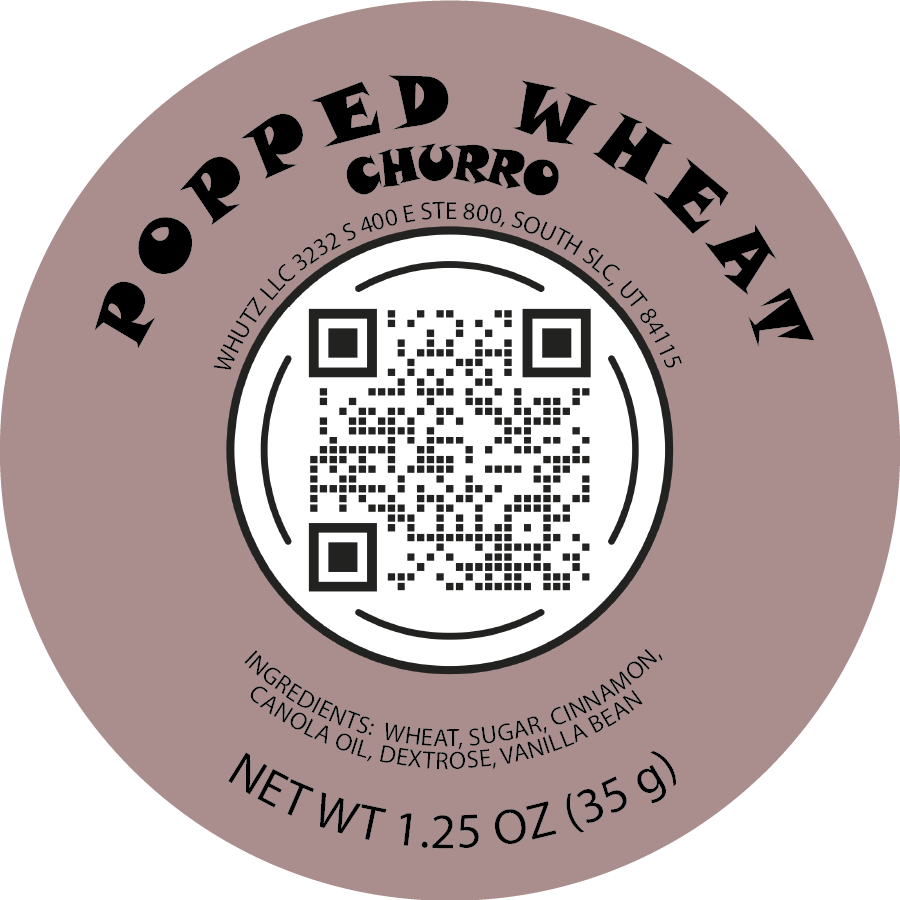 Popped Wheat Snack:  "Churro" (16 COUNT)