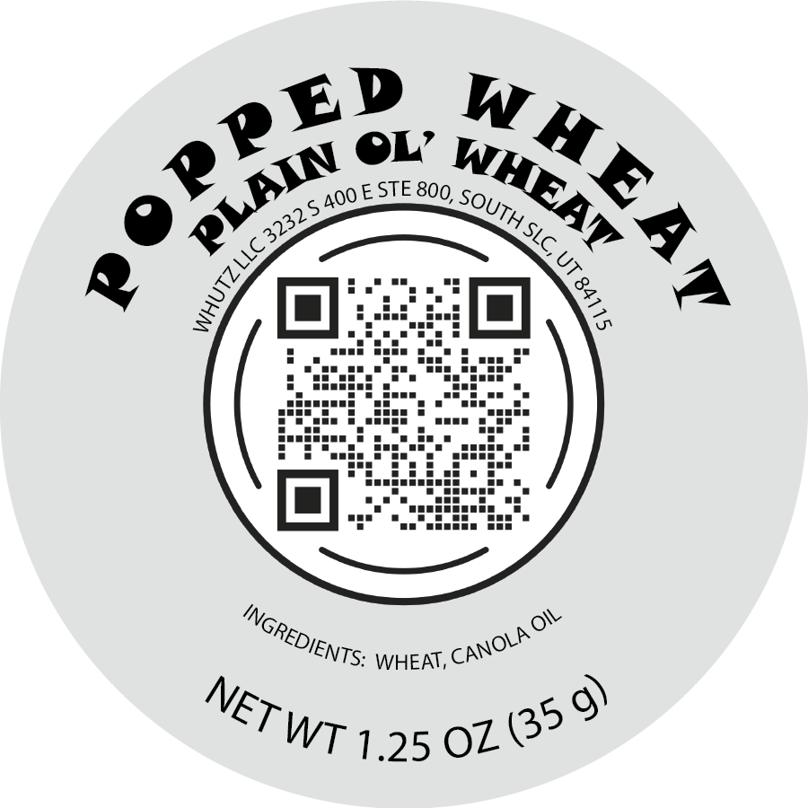 Popped Wheat Snack:  "Plain Ol' Wheat" (16 COUNT)