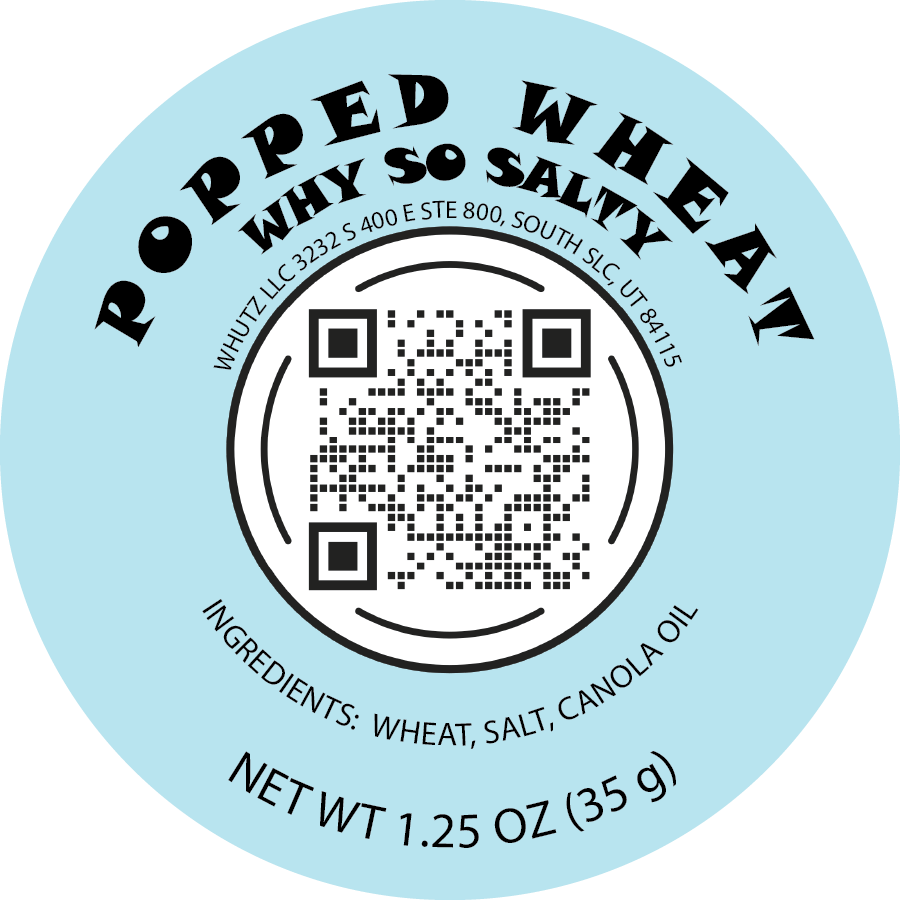 Popped Wheat Snack:  "Why So Salty" (8 count)