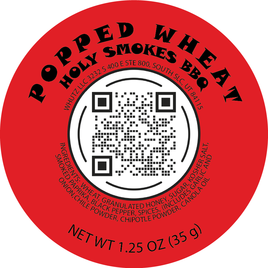 Popped Wheat Snack:  "Holy Smokes BBQ" (16 COUNT)
