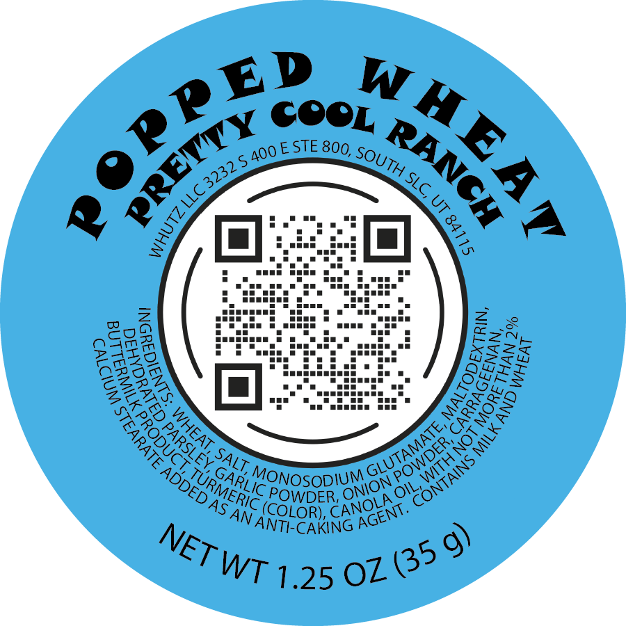 Popped Wheat Snack:  "Pretty Cool Ranch" (8 count)